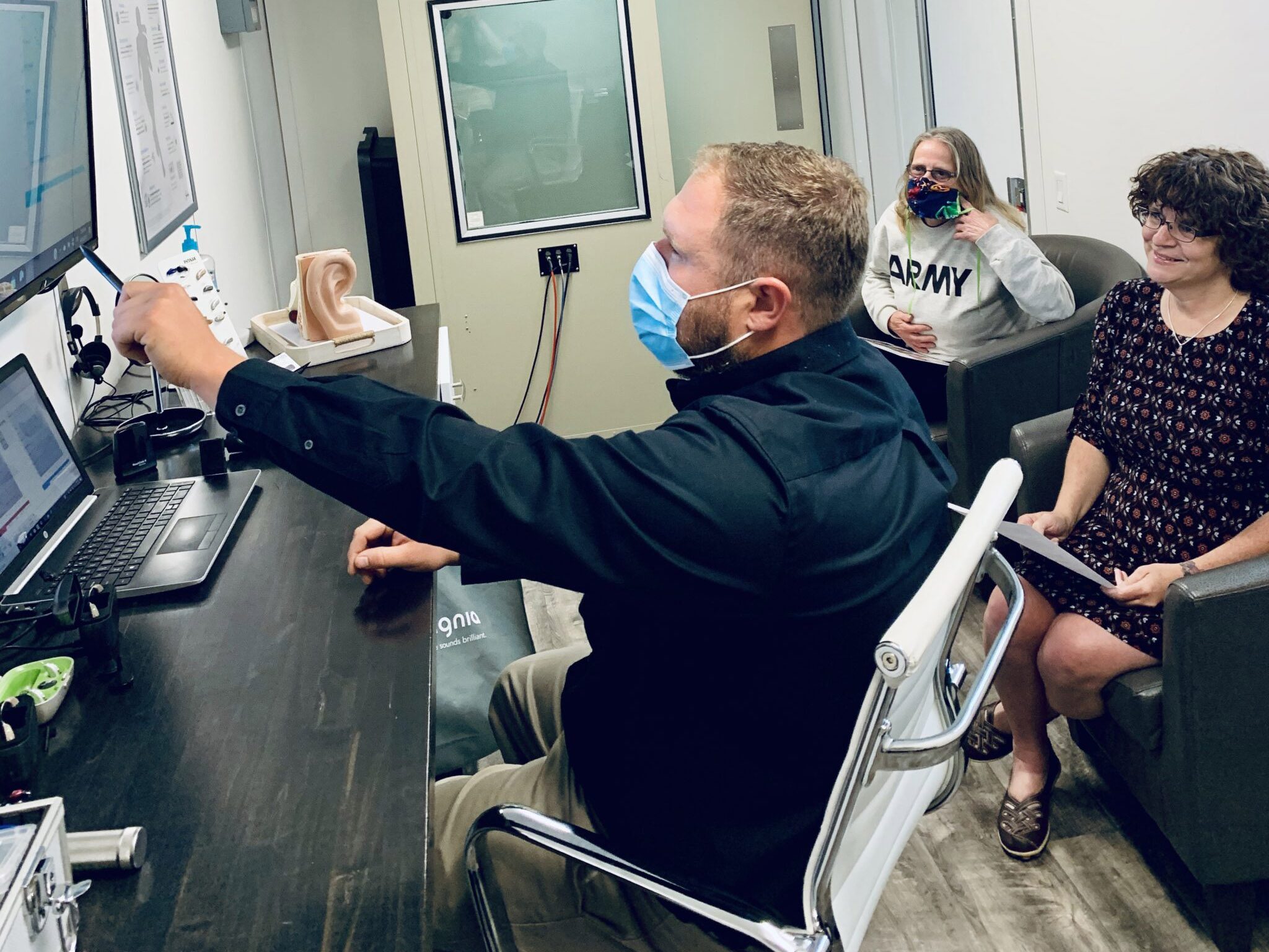 hearing test booth inside mobile clinic