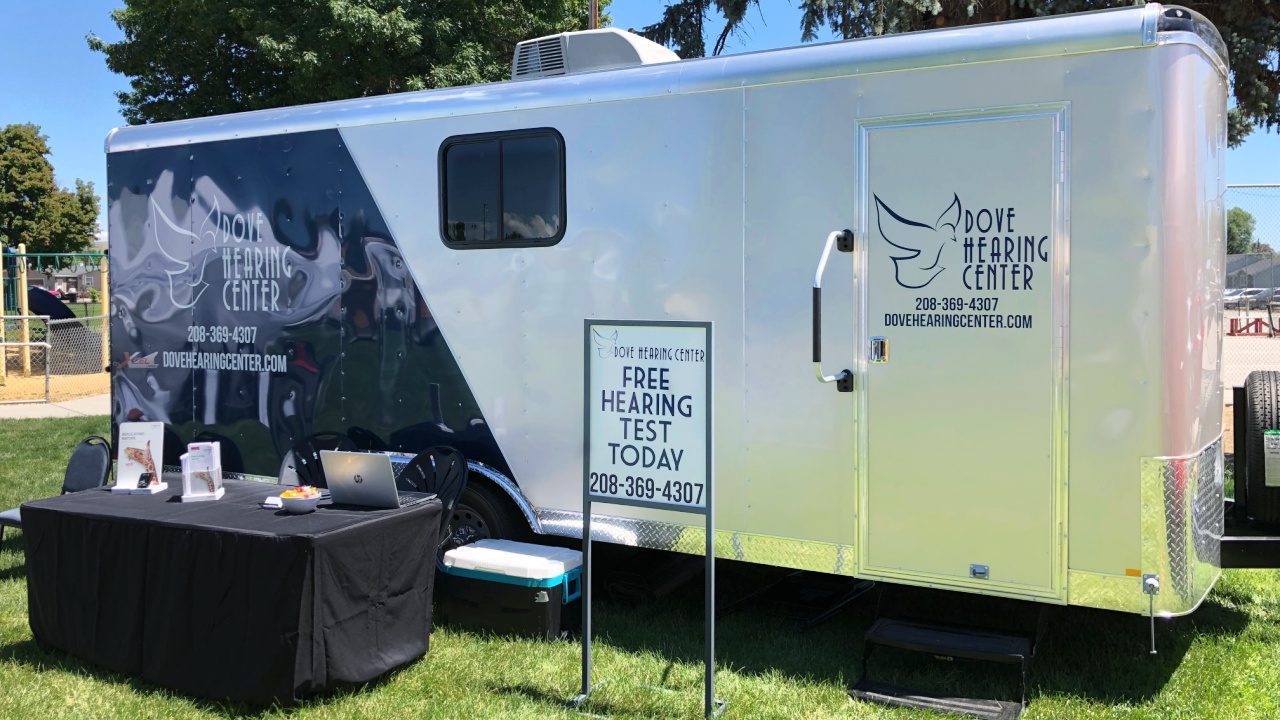 hearing assessment booth inside mobile clinic